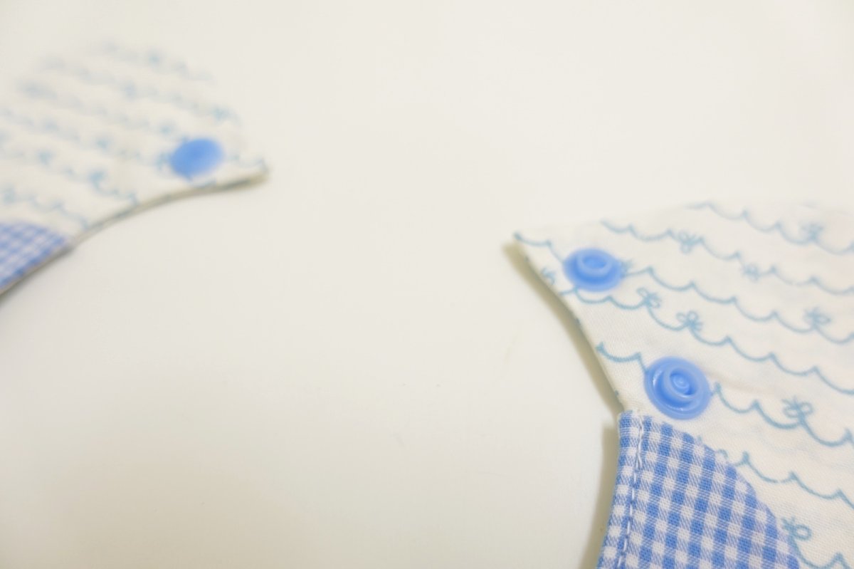 画像7: リボン柄×ギンガムチェック/猫のスタイ首輪/ダブル衿【ロングタイプ】2色展開 (7)