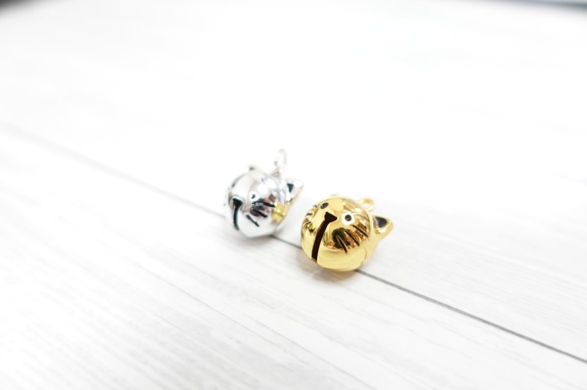 画像2: 猫型の鈴(シルバー/ゴールド) (2)