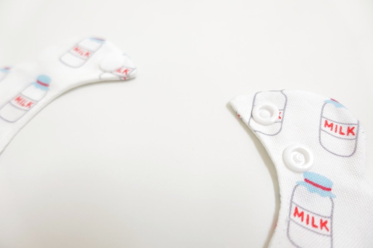 画像6: ミルク柄/猫のスタイ首輪/シングル衿【ショートタイプ】 (6)