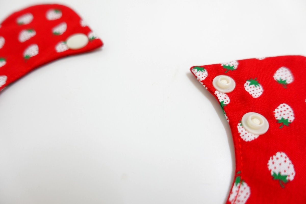 画像3: イチゴ柄/猫のスタイ首輪/シングル衿【ロングタイプ】3色展開 (3)