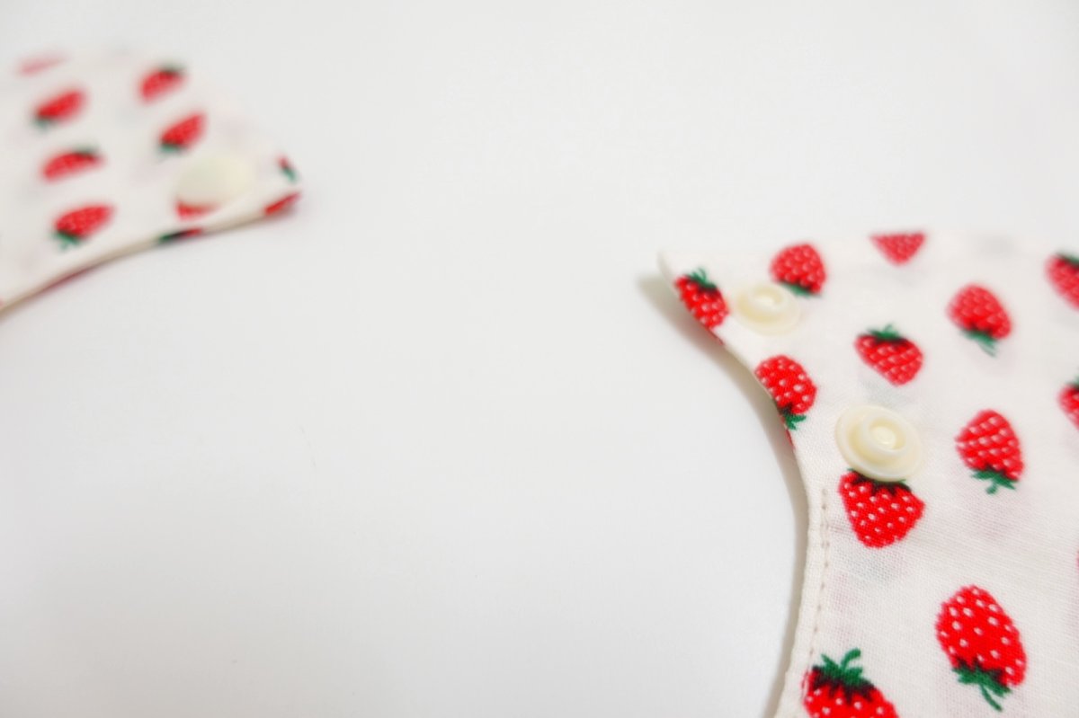 画像5: イチゴ柄/猫のスタイ首輪/シングル衿【ロングタイプ】3色展開 (5)