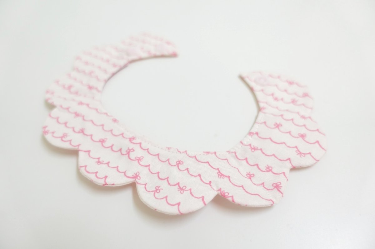 画像4: リボン柄×ギンガムチェック/猫のスタイ首輪/ダブル衿【ショートタイプ】2色展開 (4)