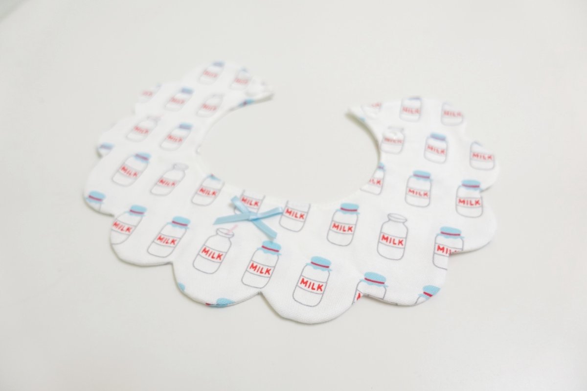 画像4: ミルク柄/猫のスタイ首輪/シングル衿【ロングタイプ】 (4)