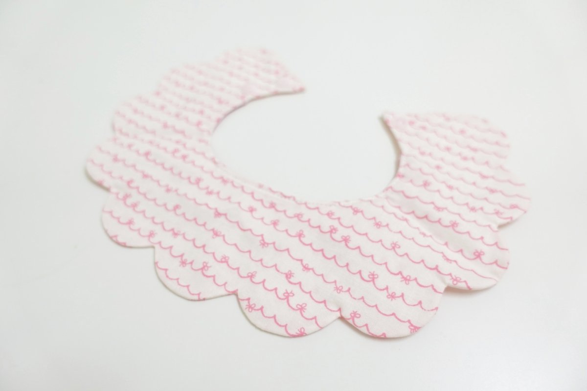 画像5: リボン柄×ギンガムチェック/猫のスタイ首輪/ダブル衿【ロングタイプ】2色展開 (5)