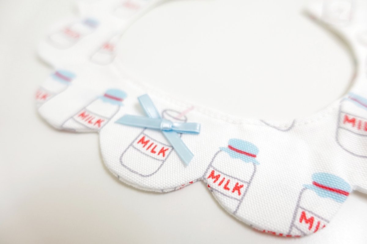 画像5: ミルク柄/猫のスタイ首輪/シングル衿【ショートタイプ】 (5)