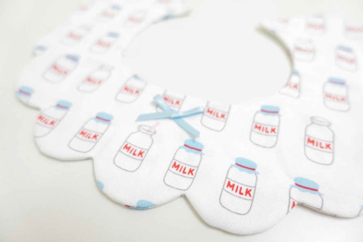 画像5: ミルク柄/猫のスタイ首輪/シングル衿【ロングタイプ】 (5)