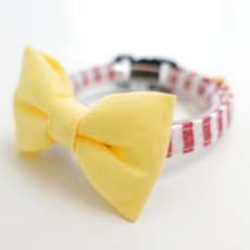 画像2: Candyシリーズ・レッドボーダー×リボン首輪/4色展開 (2)