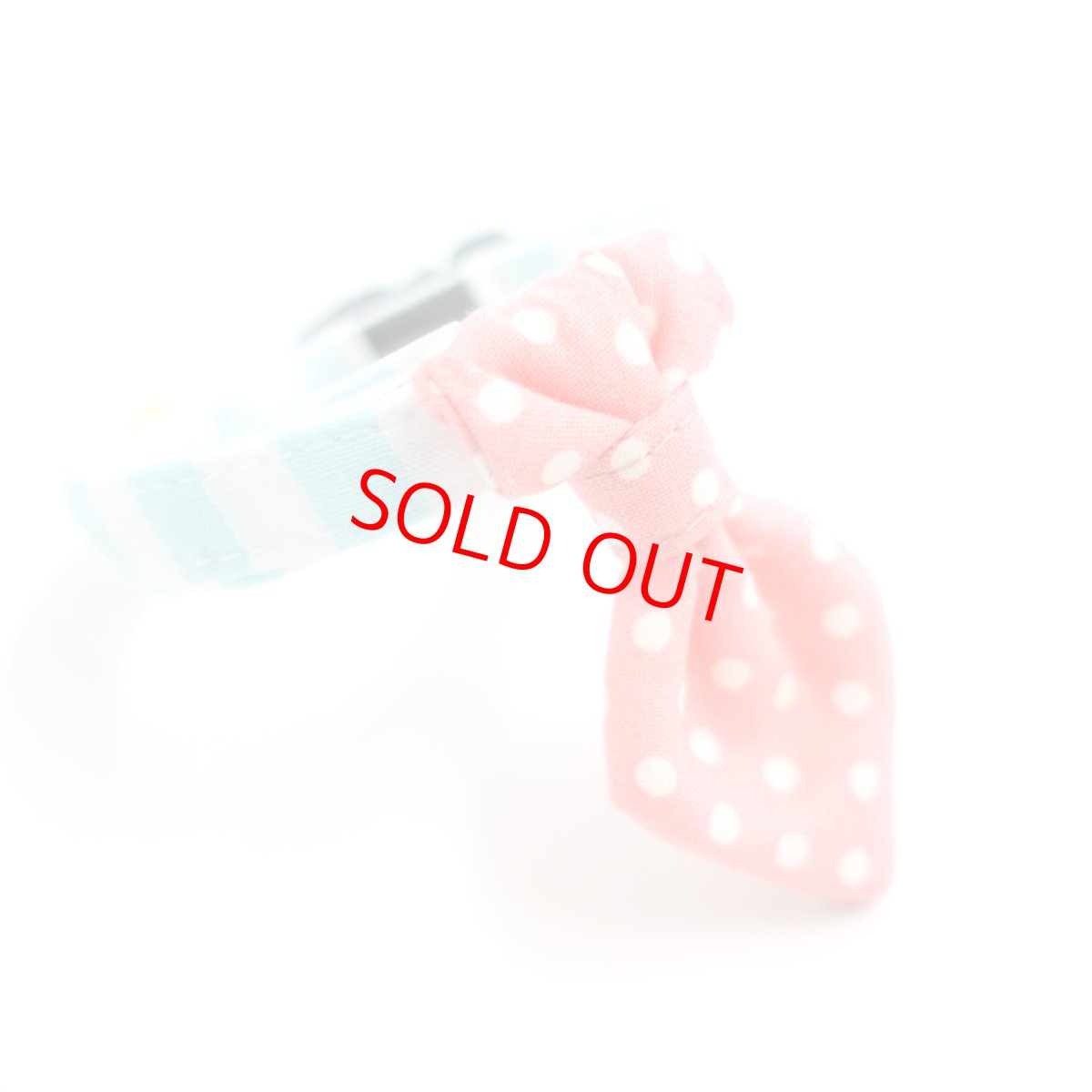 画像2:  Candyシリーズ・水色ボーダー×ドット柄・ネクタイ/2色展開 (2)