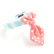 画像2:  Candyシリーズ・水色ボーダー×ドット柄・ネクタイ/2色展開 (2)