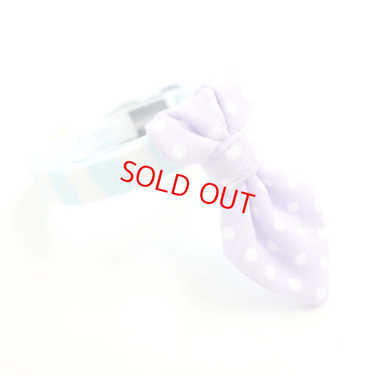 画像3:  Candyシリーズ・水色ボーダー×ドット柄・ネクタイ/2色展開 (3)