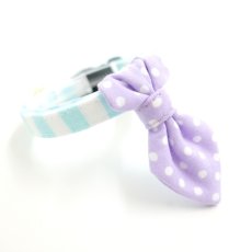 画像3:  Candyシリーズ・水色ボーダー×ドット柄・ネクタイ/2色展開 (3)