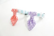 画像5:  Candyシリーズ・水色ボーダー×ドット柄・ネクタイ/2色展開 (5)