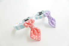 画像4:  Candyシリーズ・水色ボーダー×ドット柄・ネクタイ/2色展開 (4)