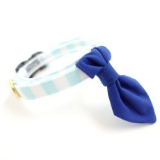 画像4:  Candyシリーズ・水色ボーダー×無地・ネクタイ/4色展開 (4)