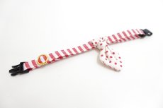 画像4:  Candyシリーズ・レッドボーダー×ドット＆小花柄・ネクタイ/2色展開 (4)