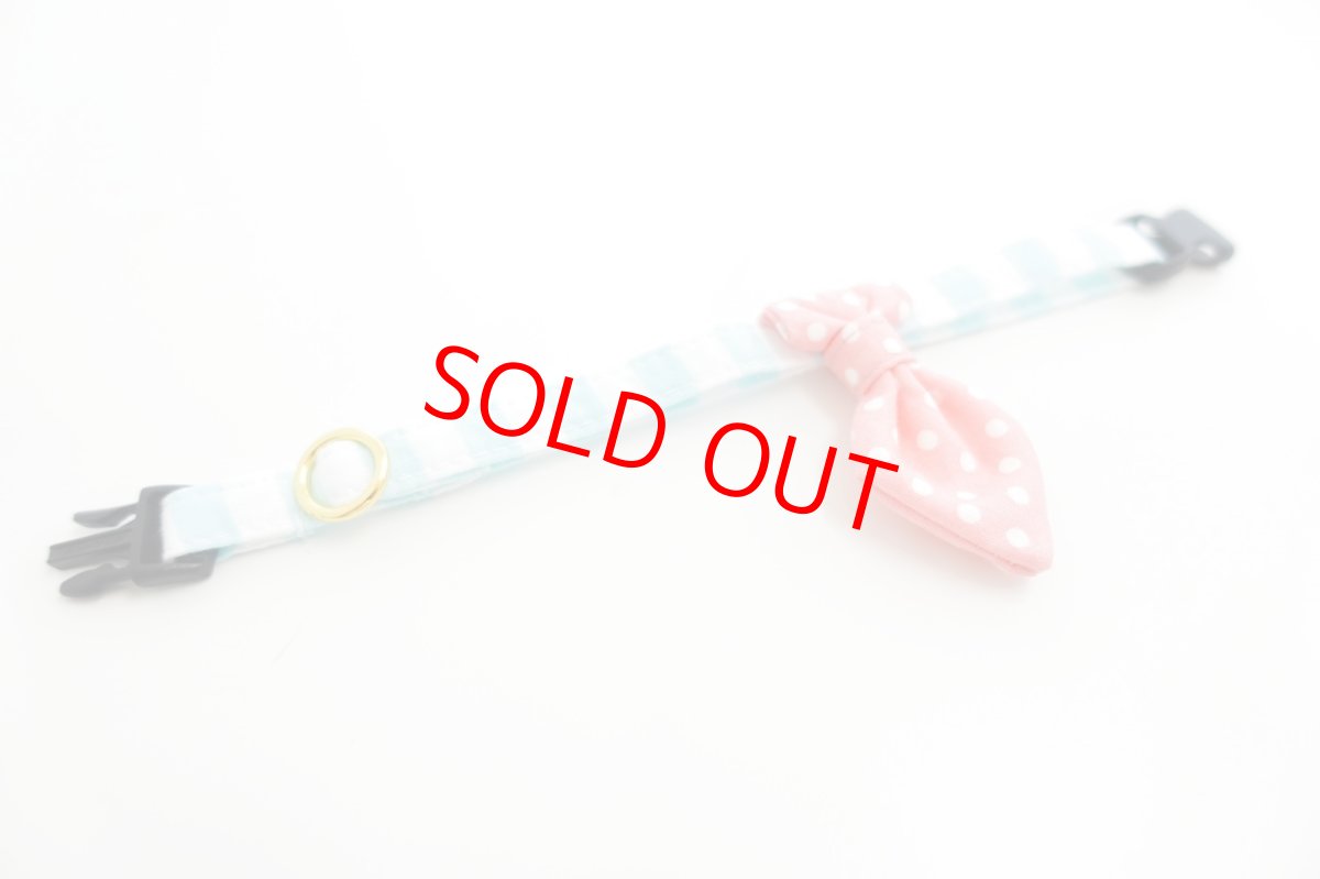 画像6:  Candyシリーズ・水色ボーダー×ドット柄・ネクタイ/2色展開 (6)