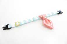 画像6:  Candyシリーズ・水色ボーダー×ドット柄・ネクタイ/2色展開 (6)