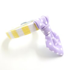 画像2:  Candyシリーズ・イエローボーダー×ドット柄・ネクタイ/3色展開 (2)