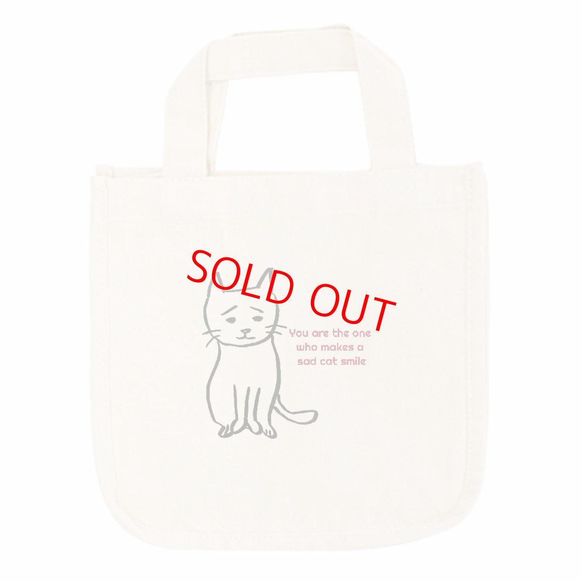 画像1: 12oz キャンバスホリデートートNonbillieチャリティーバッグ/you are tha oen who makes a sad cat smaile (1)