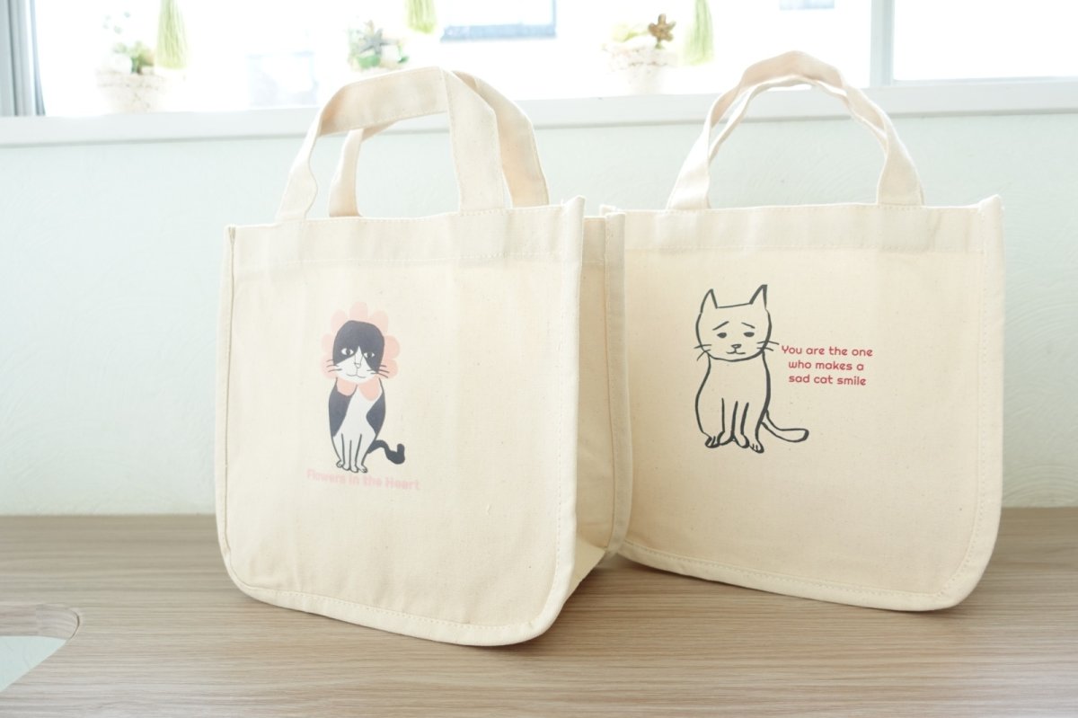 画像4: 12oz キャンバスホリデートートNonbillieチャリティーバッグ/Flower in the heart (4)