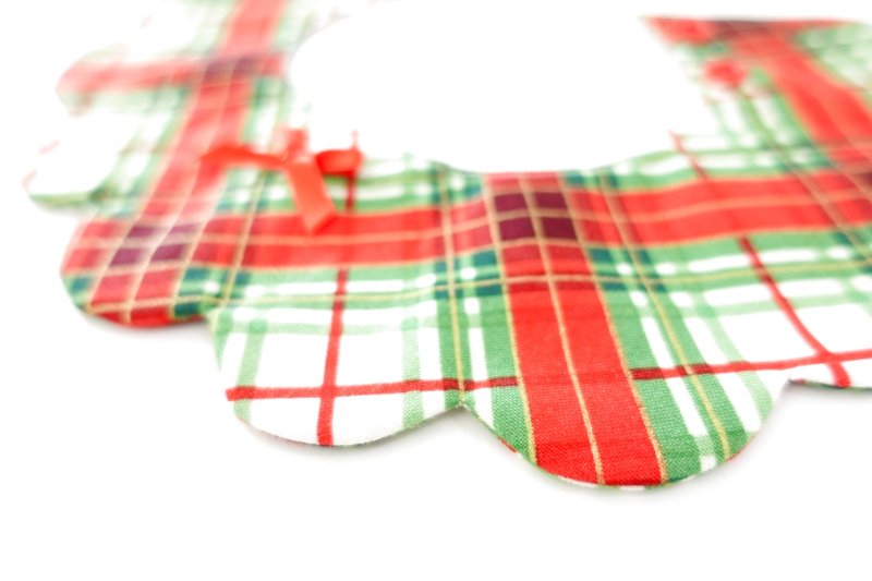 画像3: クリスマスチェック /猫のスタイ首輪/シングル衿【ロングタイプ】
