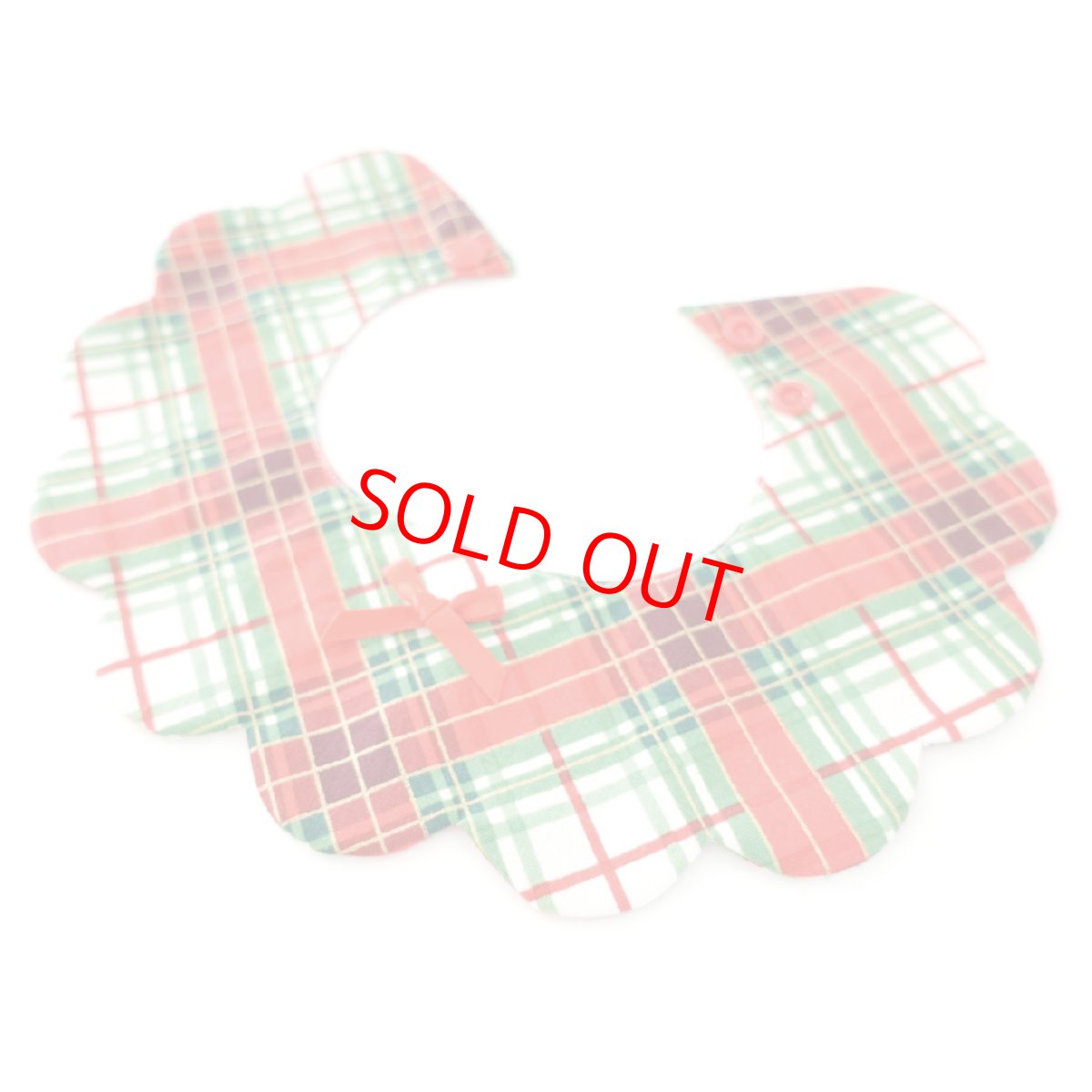 画像1: クリスマスチェック /猫のスタイ首輪/シングル衿【ロングタイプ】 (1)