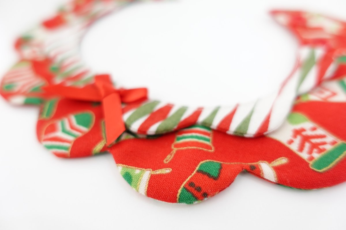 画像3: クリスマスキャロル/猫のスタイ首輪/ダブル衿【ショートタイプ】 (3)