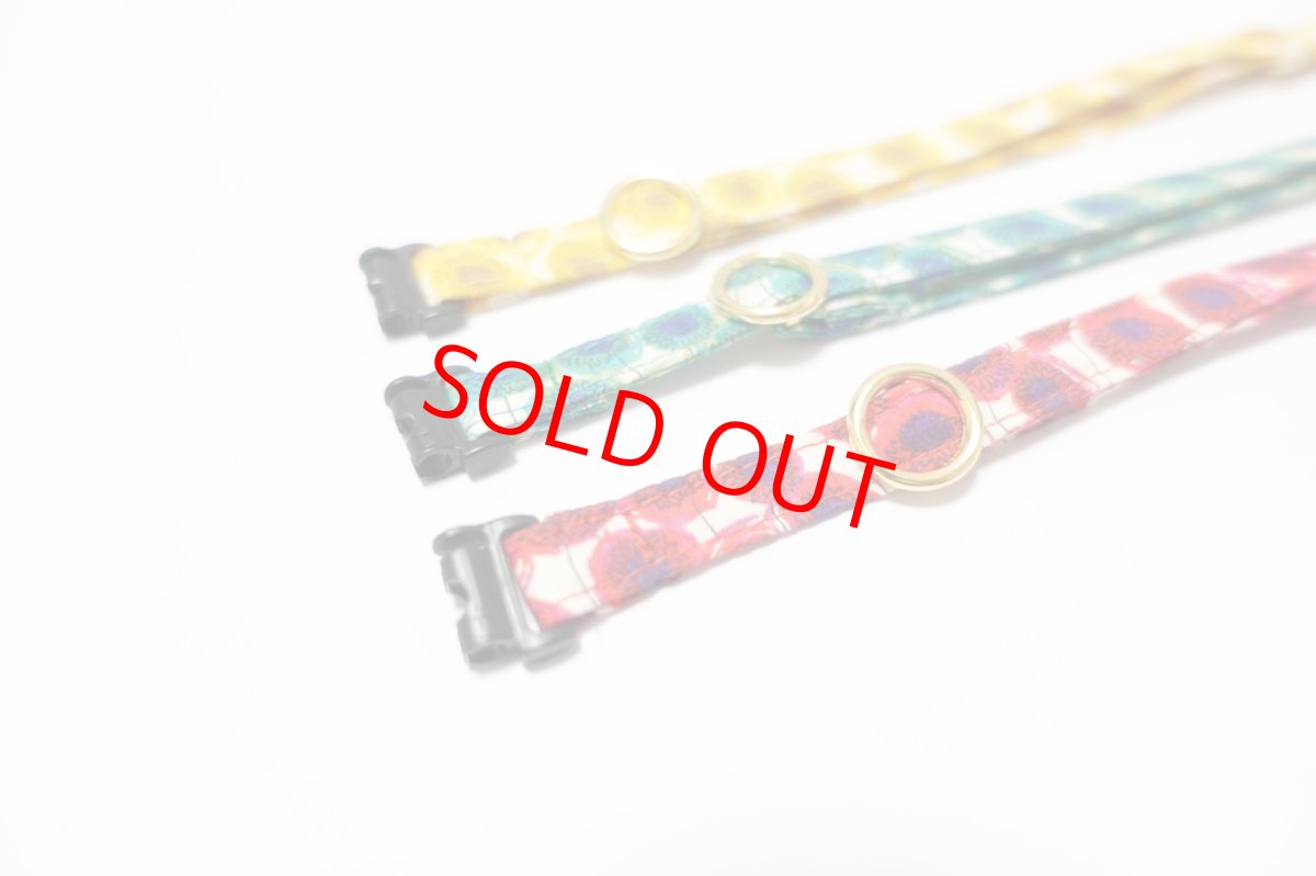 画像4: 子猫用首輪・エアリー首輪・LIBERTY Fabrics・リバティ・ファブリックス猫首輪（Xanthe Sunbeam ザンジー・サンビーム）グリーン (4)