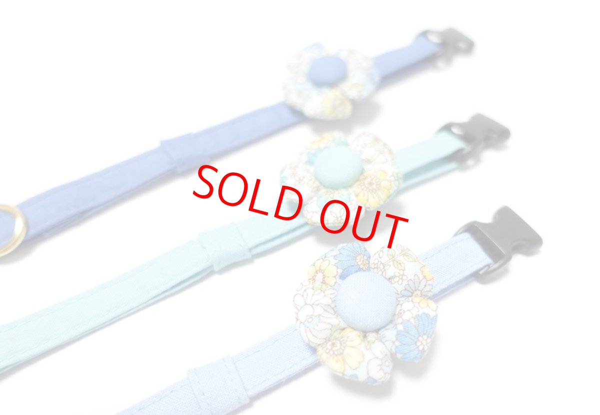 画像6: Petite Fleur/プチフルール/フラワーモチーフ猫首輪（グリーン） (6)