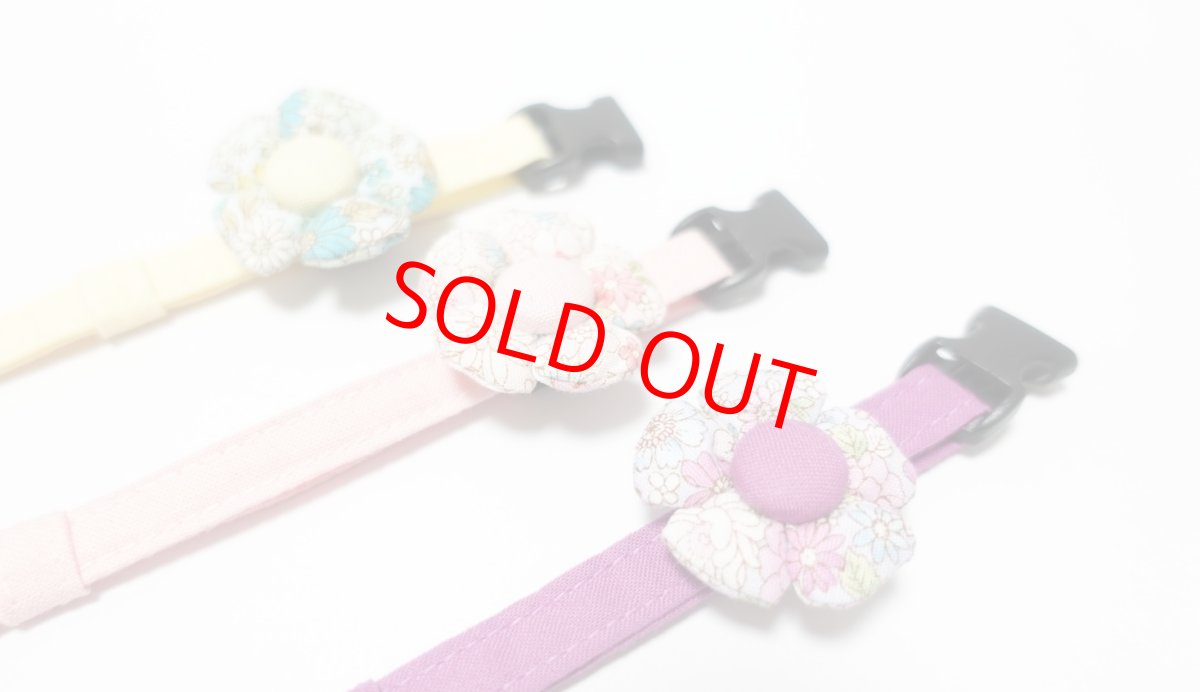 画像5: Petite Fleur/プチフルール/フラワーモチーフ猫首輪（グリーン） (5)