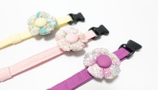 画像5: Petite Fleur/プチフルール/フラワーモチーフ猫首輪（ピンク） (5)
