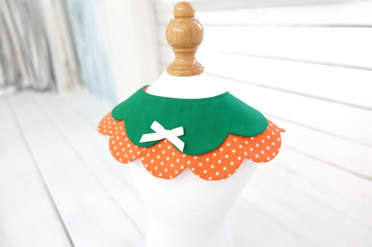 画像3: みかん・オレンジ衿/猫のスタイ首輪/ダブル衿【ロングタイプ】 (3)