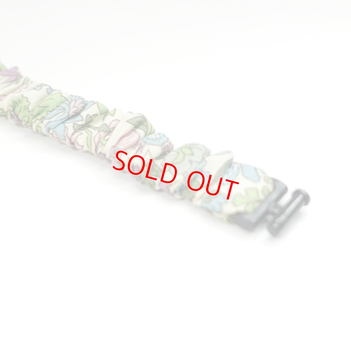 画像3: エアリーシュシュ・LIBERTYファブリック・シュシュ猫首輪・Emily（エミリー）グリーン×パープル (3)