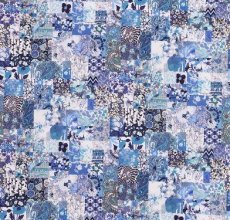 画像8: エアリー首輪・LIBERTY Fabrics・リバティ・ファブリックス猫首輪・Archive patchwork （アーカイブパッチワーク）ブルー (8)