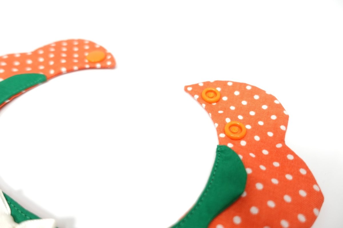 画像10: みかん・オレンジ衿/猫のスタイ首輪/ダブル衿【ショートタイプ】 (10)