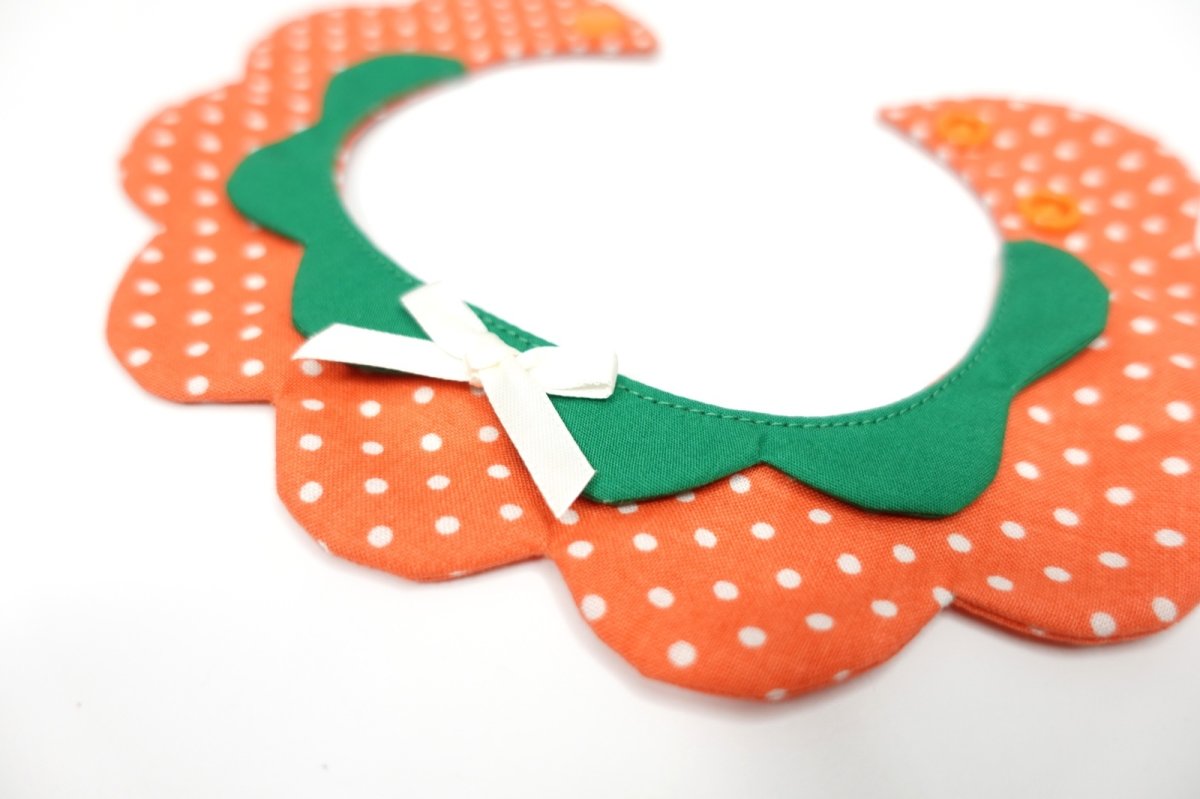 画像9: みかん・オレンジ衿/猫のスタイ首輪/ダブル衿【ショートタイプ】 (9)