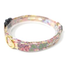 画像1: エアリー首輪・LIBERTY Fabrics・リバティ・ファブリックス猫首輪・Archive patchwork （アーカイブパッチワーク）パステルイエロー＆ピンク (1)