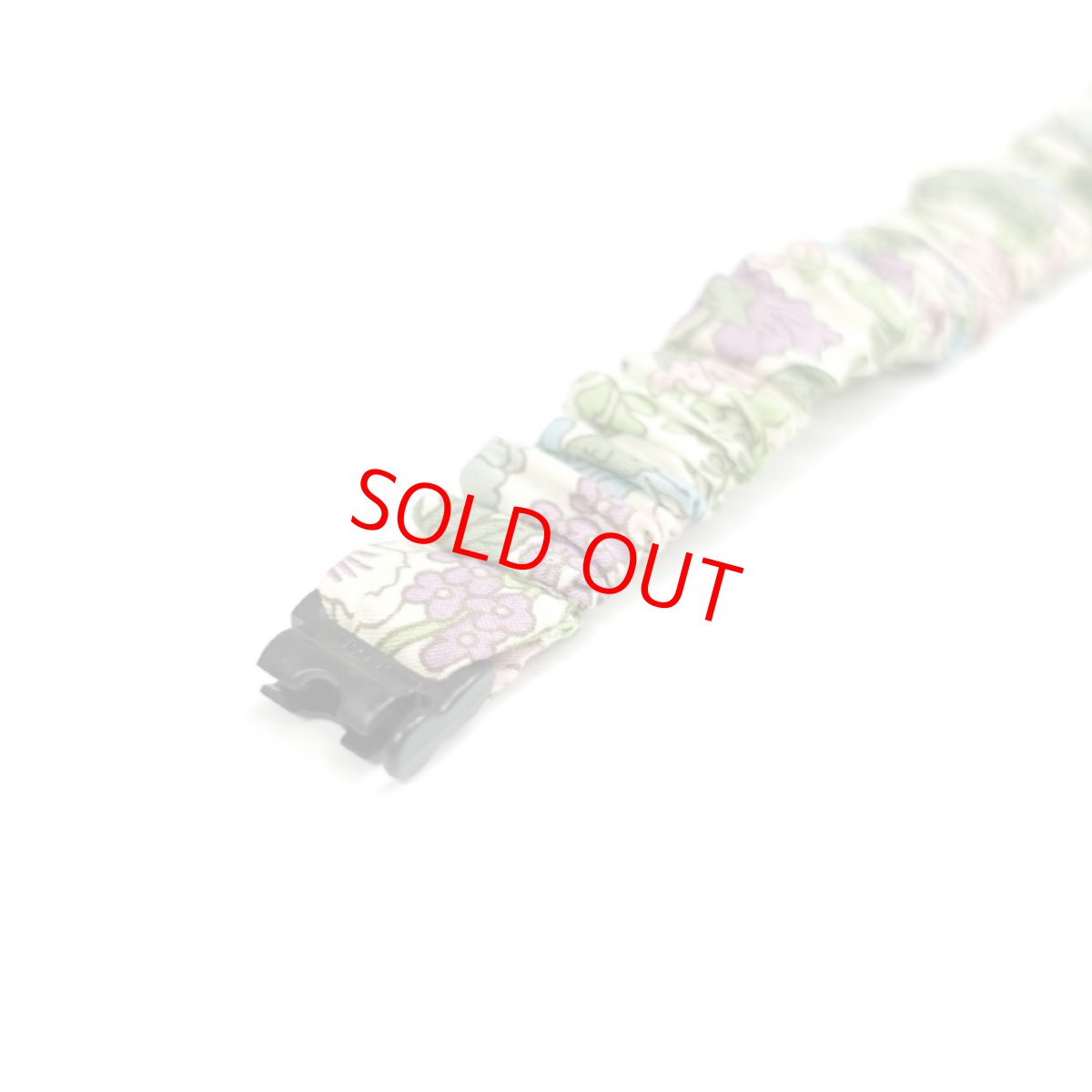 画像4: エアリーシュシュ・LIBERTYファブリック・シュシュ猫首輪・Emily（エミリー）グリーン×パープル (4)