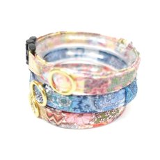 画像3: エアリー首輪・LIBERTY Fabrics・リバティ・ファブリックス猫首輪・Archive patchwork （アーカイブパッチワーク）モスピンク (3)