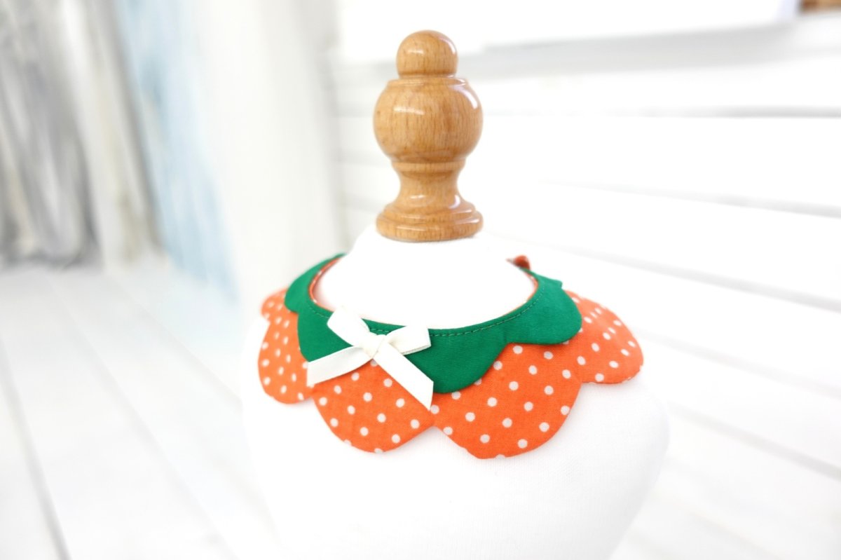 画像11: みかん・オレンジ衿/猫のスタイ首輪/ダブル衿【ショートタイプ】 (11)