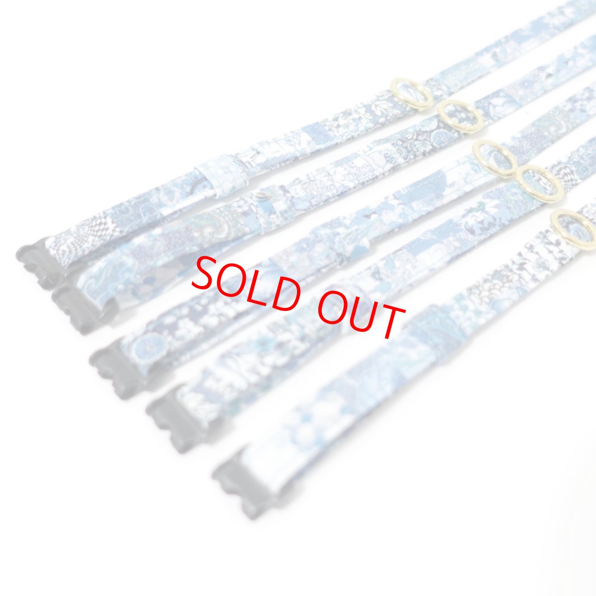 画像2: エアリー首輪・LIBERTY Fabrics・リバティ・ファブリックス猫首輪・Archive patchwork （アーカイブパッチワーク）ブルー (2)