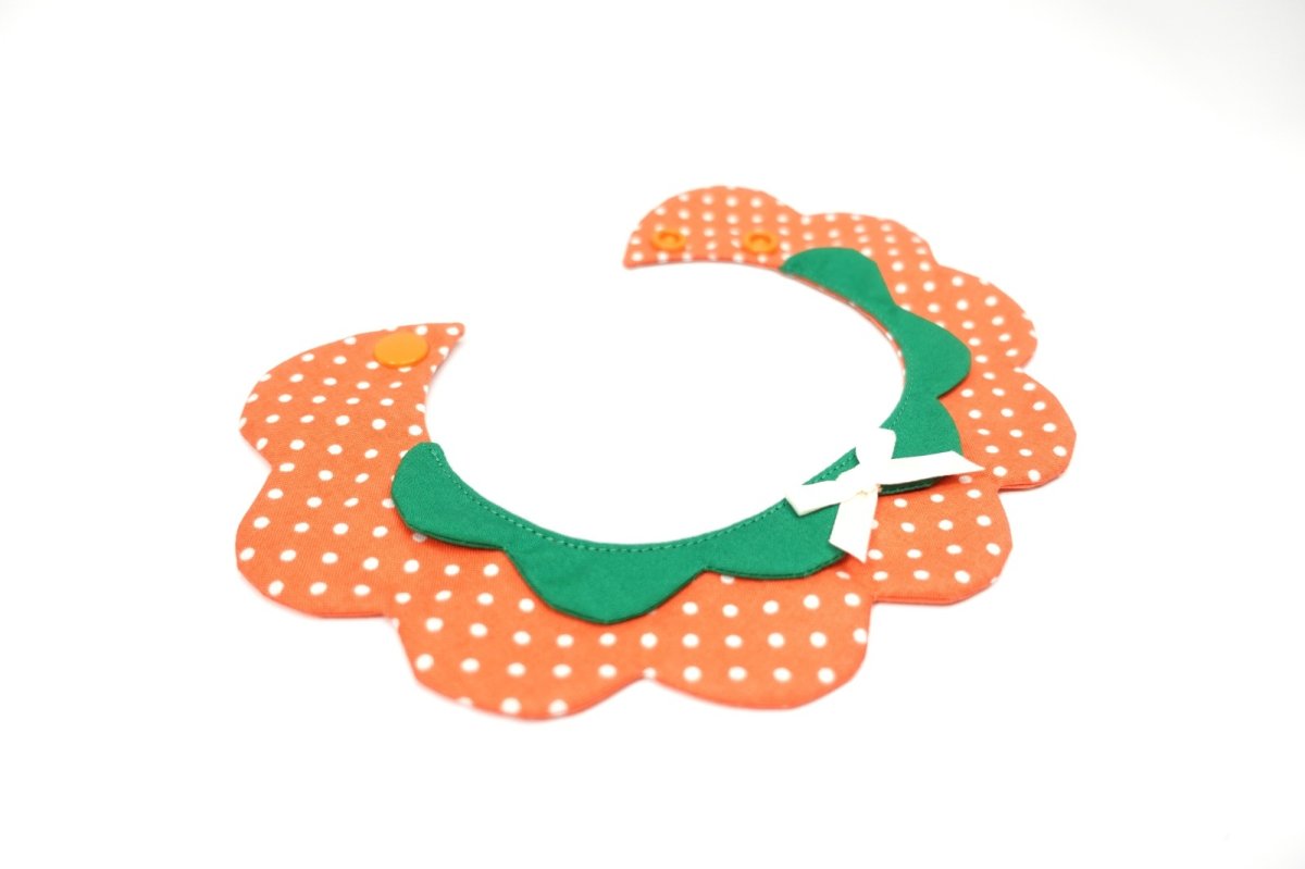 画像8: みかん・オレンジ衿/猫のスタイ首輪/ダブル衿【ショートタイプ】 (8)