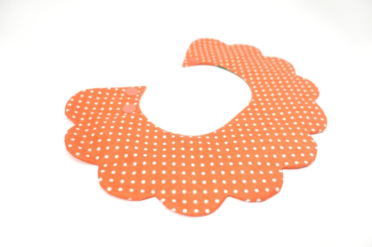 画像4: みかん・オレンジ衿/猫のスタイ首輪/ダブル衿【ロングタイプ】 (4)