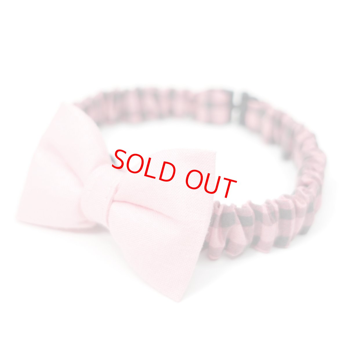 画像1: リボン・シュシュ猫首輪/セーフティーバックル付き/NATSUBI・デザイナーズファブリック（ピンク） (1)