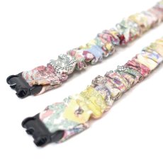 画像2: エアリーシュシュ・LIBERTYファブリック・シュシュ猫首輪・Archive patchwork （アーカイブパッチワーク）パステルイエロー＆ピンク (2)