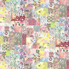 画像8: エアリーシュシュ・LIBERTYファブリック・シュシュ猫首輪・Archive patchwork （アーカイブパッチワーク）パステルイエロー＆ピンク (8)
