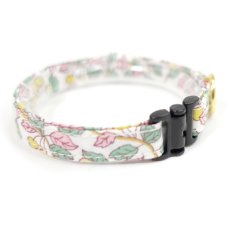 画像2: エアリー首輪・LIBERTY Fabrics・リバティ・ファブリックス猫首輪・COLLEEN’S ORCHARD（コリーンズ・オーチャード）ピンク×イエロー (2)