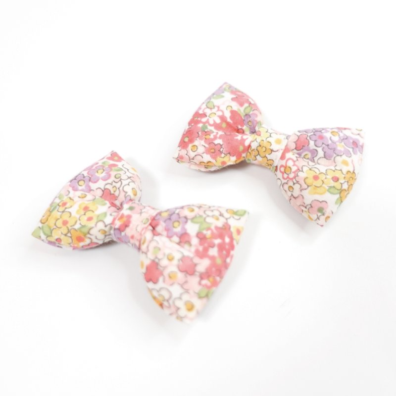 画像2: MODA・モダファブリックシリーズ・On The Bright Side(オンザブライトサイド)・リボン猫首輪・(イエローリボン×ピンク系小花柄首輪)