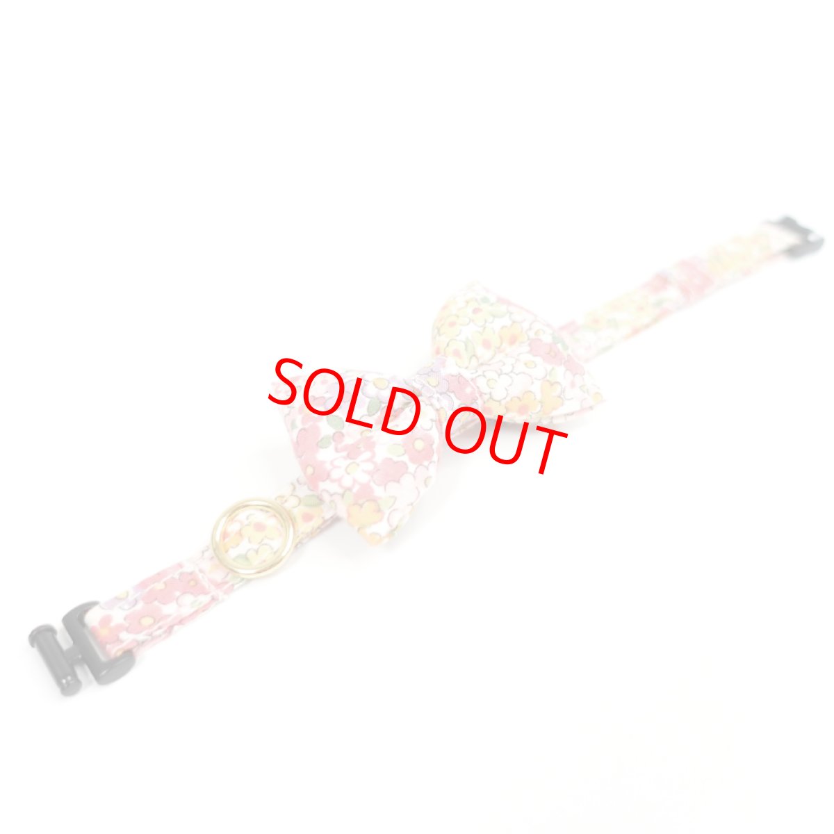 画像3: 大切な君に届けたい花束コレクションE柄・リボン猫首輪・（ピンク系小花柄リボン×小花柄首輪） (3)