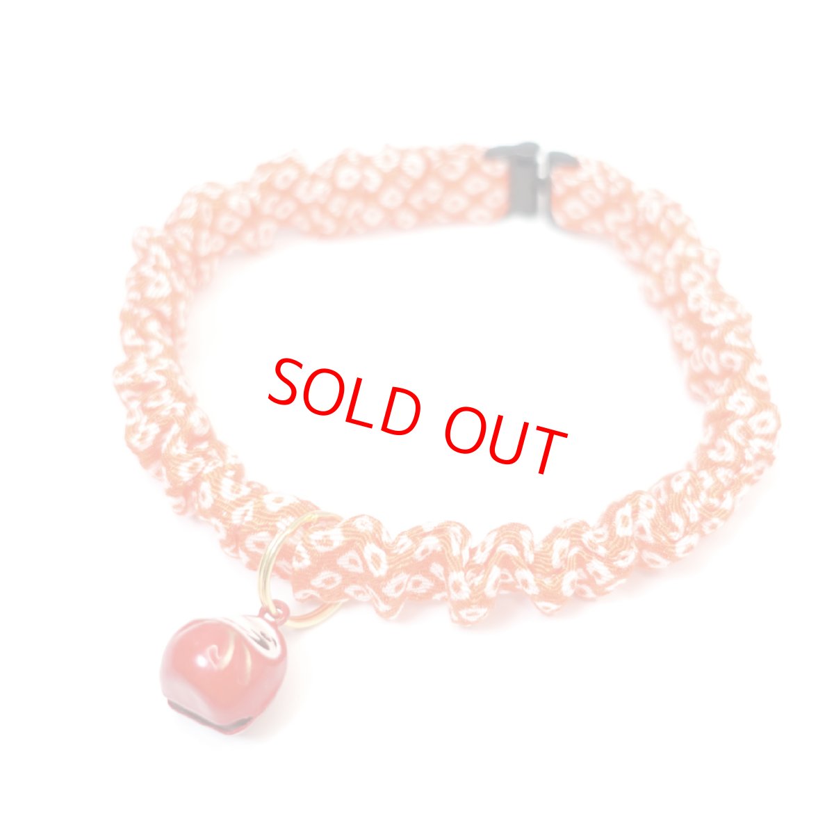 画像3: Mサイズ限定商品/だるま鈴付き/セイフティーバックル付きシュシュ猫首輪/鹿の子柄/３色展開 (3)